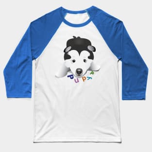 Puppy Husky Baseball T-Shirt